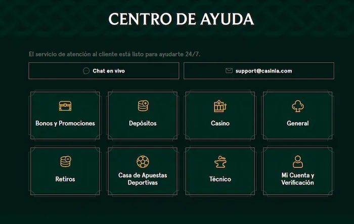 Casinia Casino Espana Casinia Casino support